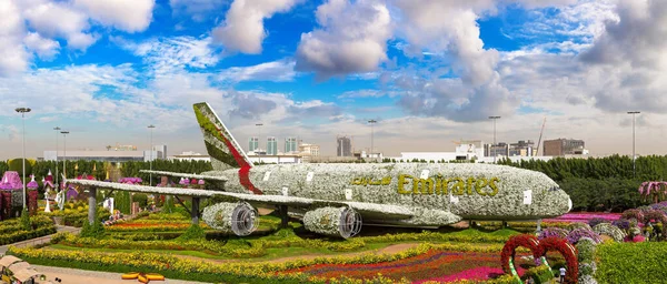 Dubai United Arab Emirates January 2019 Panorama Emirates Airbus A380 — Stock Photo, Image
