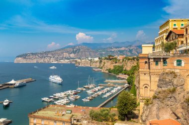Panoramic aerial view of Sorrento, the Amalfi Coast in Italy in a beautiful summer day clipart