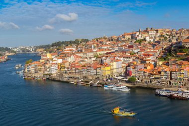 Güzel yaz gün, Portekiz Porto panoramik havadan görünümü