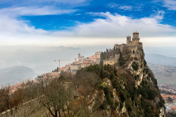 Fortaleza Rocca Della Guaita San Marino Dia Inverno — Fotografia de Stock