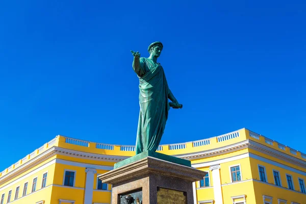 Monumento Duque Richelieu Odessa Ucrania Hermoso Día Verano —  Fotos de Stock