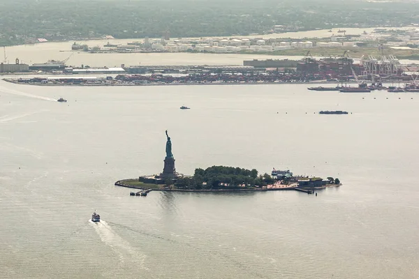 Panorama Luftaufnahme Freiheitsstatue New York City Usa — Stockfoto