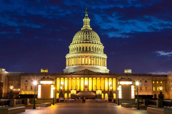 Clădirea Capitoliului Statelor Unite Apusul Soarelui Washington Sua — Fotografie, imagine de stoc