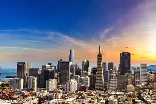 Panoramautsikt Över San Francisco Vid Solnedgången Kalifornien Usa — Stockfoto