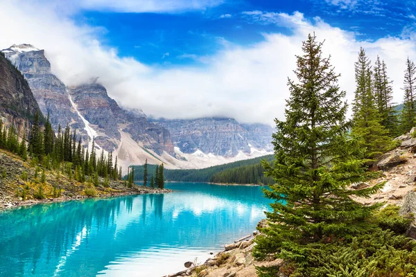 Vista Panoramica Sul Lago Morena Banff National Park Canada — Foto Stock