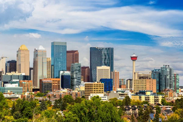 Vista Panorâmica Calgary Dia Ensolarado Canadá — Fotografia de Stock
