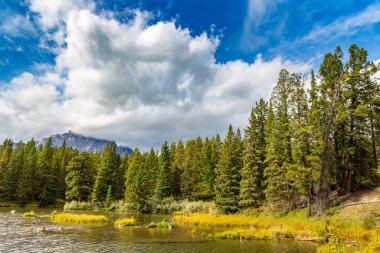 Sıcak ve güneşli bir günde dağ gölü