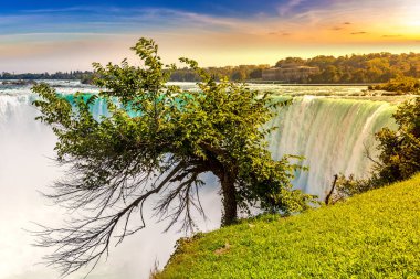 Kanada 'da Niagara Şelaleleri, At nalı Şelaleleri, Niagara Şelaleleri, Ontario, Kanada' da güneşli bir günde