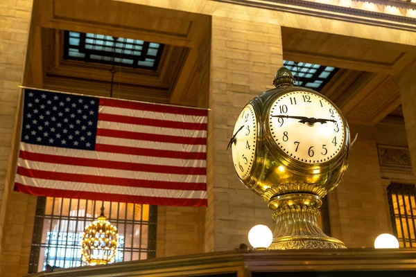 Jam Antik Klasik Aula Utama Terminal Grand Central Station Manhattan — Stok Foto