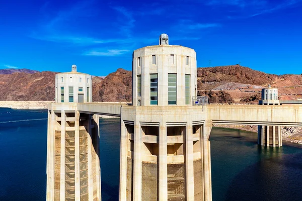 Hoover Dam Penstock Towers Colorado River Nevada Arizona Border Usa — Stock Photo, Image