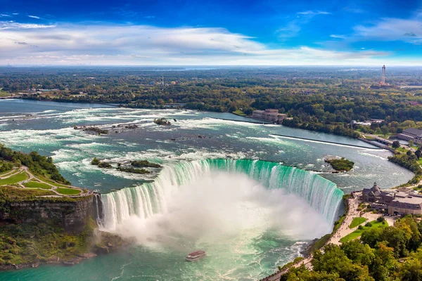 Panoramic Aerial View Canadian Side View Niagara Falls Horseshoe Falls — Stock Photo, Image