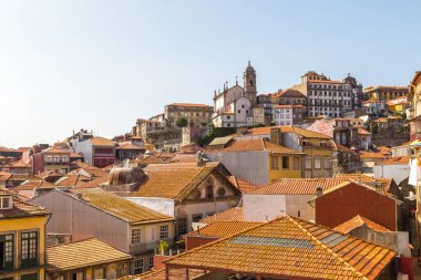 Güzel yaz gün, Portekiz Porto panoramik havadan görünümü