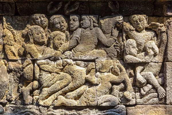 Avløsning Historiske Utskjæringer Buddist Tempelet Borobudur Nær Yogyakarta Central Java – stockfoto