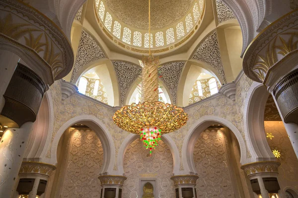 Внутрішня Частина Шейха Заєда Велика Мечеть Абу Дабі Єднані Арабські — стокове фото