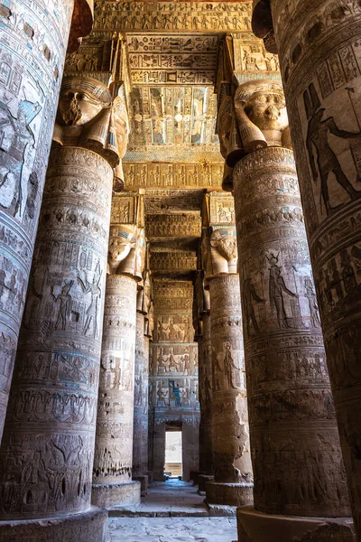 Interior Dendera Temple Sunny Day Luxor Egypt — Stock Photo, Image