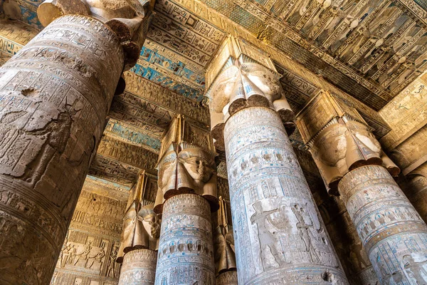 Interior Dendera Temple Sunny Day Luxor Egypt — Stock Photo, Image