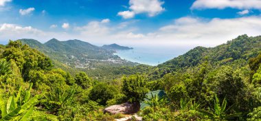 Tayland 'daki Koh Tao adasının Panoramik hava manzarası