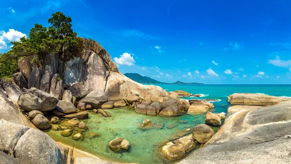 Panorama Hin Hin Yai Rocks Samui Beach Thailand Summy Day — Photo