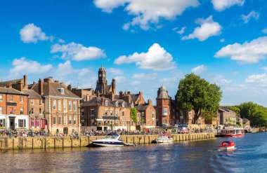 Nehir Ouse York Kuzey Yorkshire Panoraması bir güzel yaz gün, İngiltere, Amerika Birleşik Devletleri