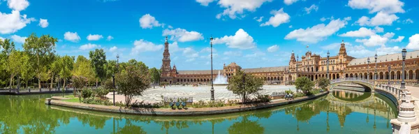 Panorama Des Spanischen Platzes Plaza Espana Sevilla Einem Schönen Sommertag — Stockfoto