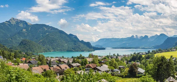 Veduta Aerea Panoramica Del Lago Wolfgangsee Salzkammergut Austria Una Bella — Foto Stock