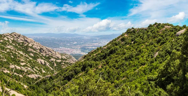 Aerial View Montserrat Mountains Beautiful Summer Day Catalonia Spain — Stock Photo, Image