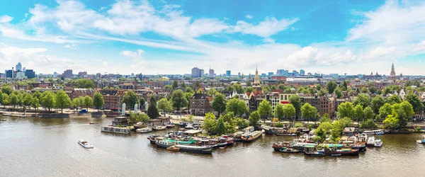 Panoramic Aerial View Amsterdam Beautiful Summer Day Netherlands — Stock Photo, Image