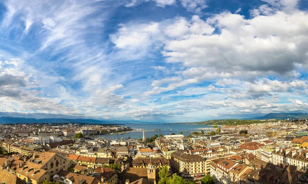 Воздушный Вид Женевы Прекрасный Летний День Швейцария — стоковое фото