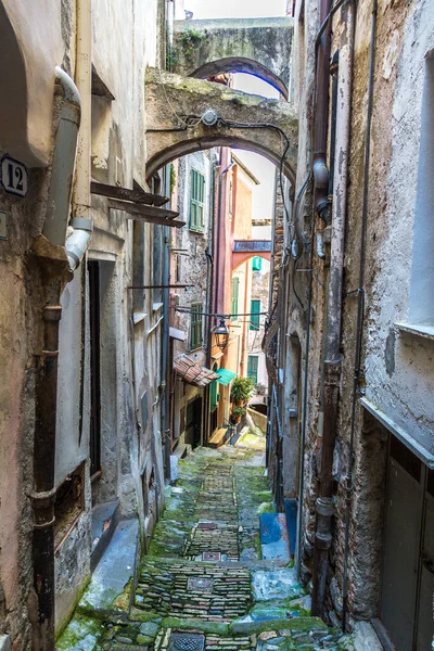 Středověká Stará Ulice San Remo Krásném Letním Dni Itálie — Stock fotografie