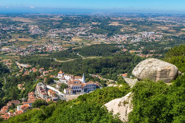 stock image Palace of Sintra (Palacio Nacional de Sintra) in Sintra in a beautiful summer day, Portugal