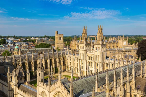 Panoramatický Letecký Pohled Oxfordské All Souls College Oxford University Krásné — Stock fotografie