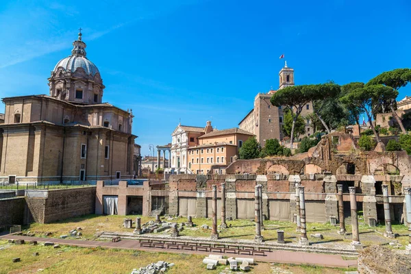 Ancient Ruins Forum Summer Day Rome Italy — Stock Photo, Image