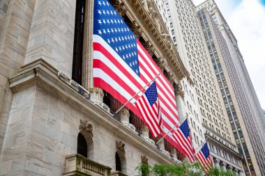 NEW YORK CITY, USA - MARCH 15, 2020:  New York Stock Exchange building at Wall Street in Manhattan, New York City, USA