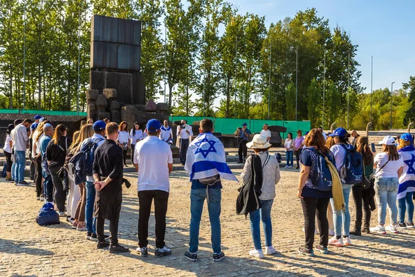 Oswiecim Polónia Setembro 2022 Grupo Israelenses Campo Concentração Auschwitz Birkenau — Fotografia de Stock