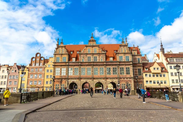 Gdansk Pologne Septembre 2022 Porte Verte Dans Vieille Ville Gdansk — Photo