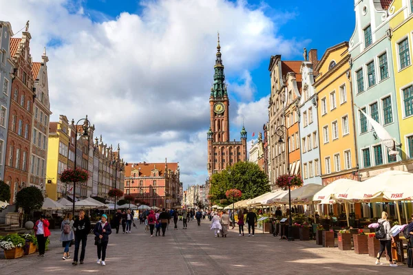 Gdansk Polen September 2022 Straße Der Altstadt Und Rathaus Danzig — Stockfoto