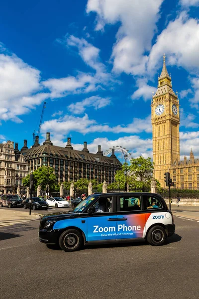 Londen Het Verenigd Koninkrijk Juni 2022 Taxi Big Ben Londen — Stockfoto