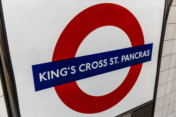 Londres Royaume Uni Juin 2022 Panneau Station Métro King Cross — Photo