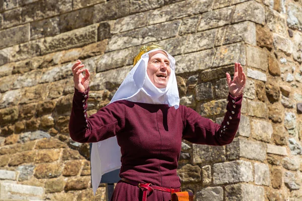 stock image DOVER, THE UNITED KINGDOM - JUNE 28, 2022: Medieval performance in Dover Castle in a sunny summer day in Dover, UK