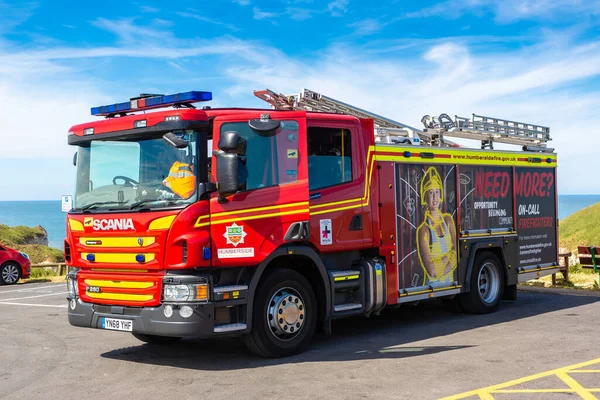 Flamborough Royaume Uni Juin 2022 Camion Pompier Moderne Flamborough Dans — Photo