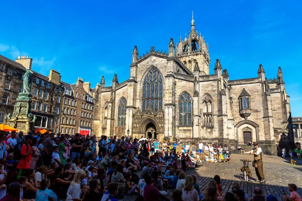 Edinburgh June 2022 Giles Cathedral Royal Mile Sunny Summer Day — Stock Photo, Image