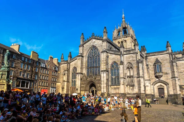 Edinburgh Juni 2022 Giles Cathedral Der Royal Mile Einem Sonnigen — Stockfoto
