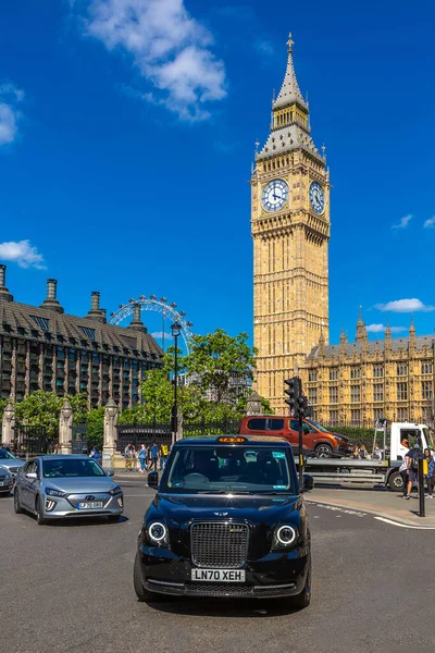 Londres Reino Unido Junio 2022 Taxi Big Ben Londres Día — Foto de Stock