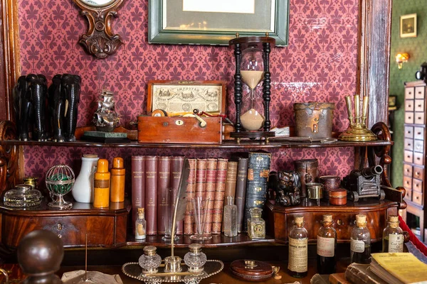 Londres Reino Unido Junho 2022 Interior Vintage Sherlock Holmes Museum — Fotografia de Stock