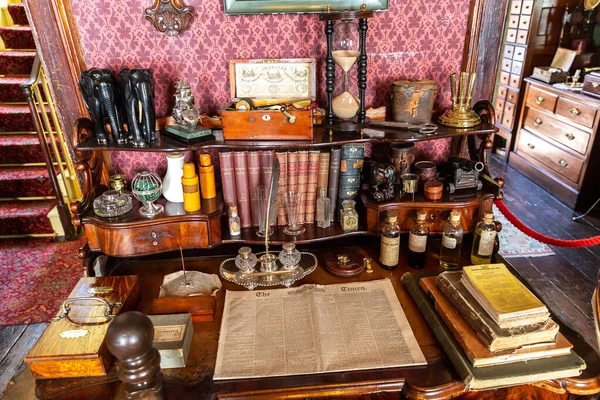 London United Kingdom June 2022 Vintage Interior Sherlock Holmes Museum — Stock Photo, Image