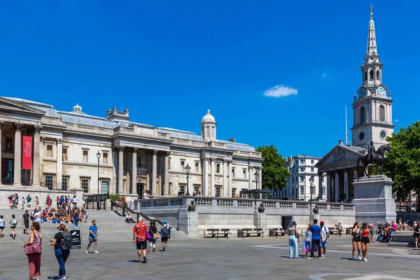 Galeria Narodowa Kościół Martin Fields Trafalgar Square Londynie — Zdjęcie stockowe