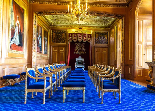Windsor Wielka Brytania Czerwca 2022 Sala Tronowa Wnętrze Zamku Royal — Zdjęcie stockowe