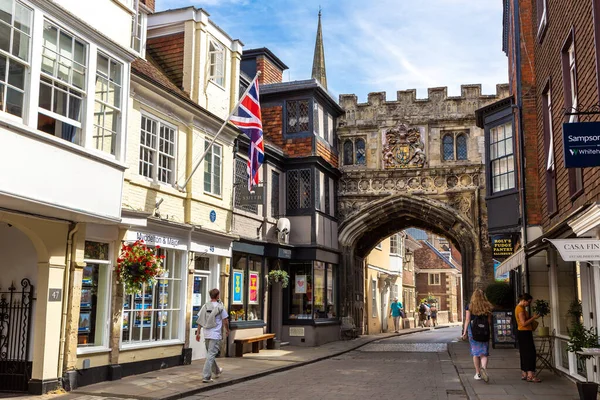 Salisbury Egyesült Királyság 2022 Június Történelmi High Street Gate Salisbury — Stock Fotó