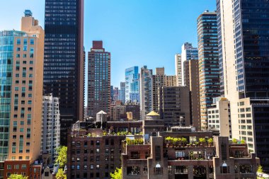 New York City, ABD 'de Manhattan' ın panoramik manzarası