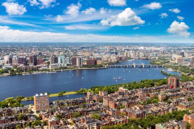 Boston, Massachusetts, ABD 'nin panoramik hava manzarası